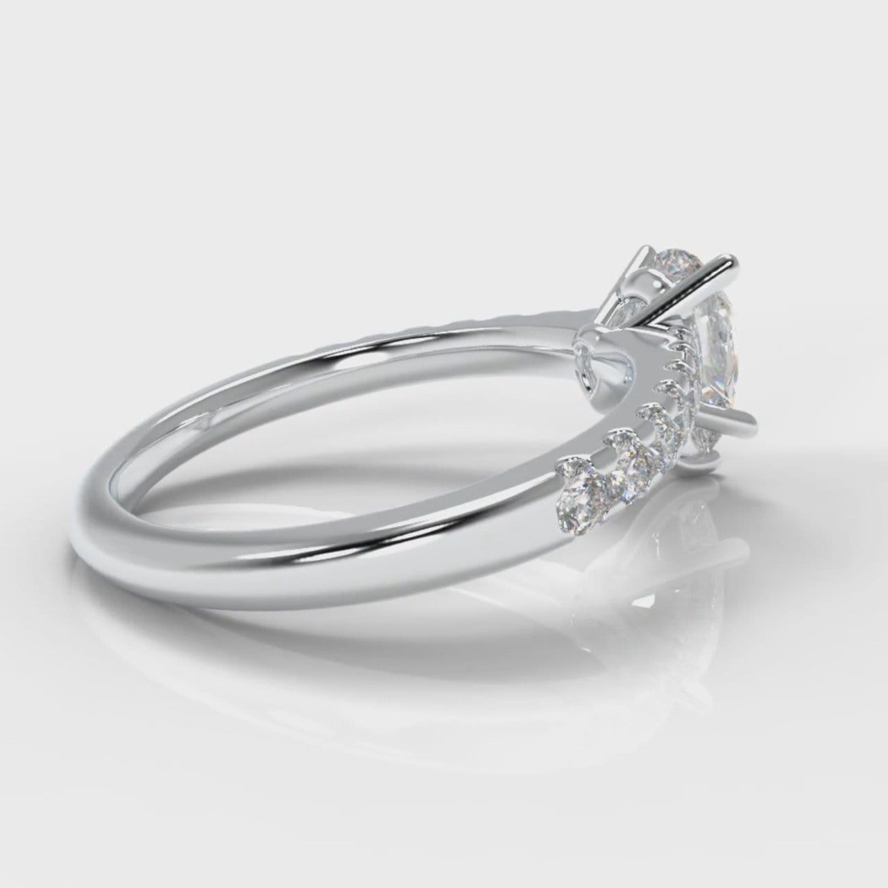 Micropavé Pear Diamond Engagement Ring