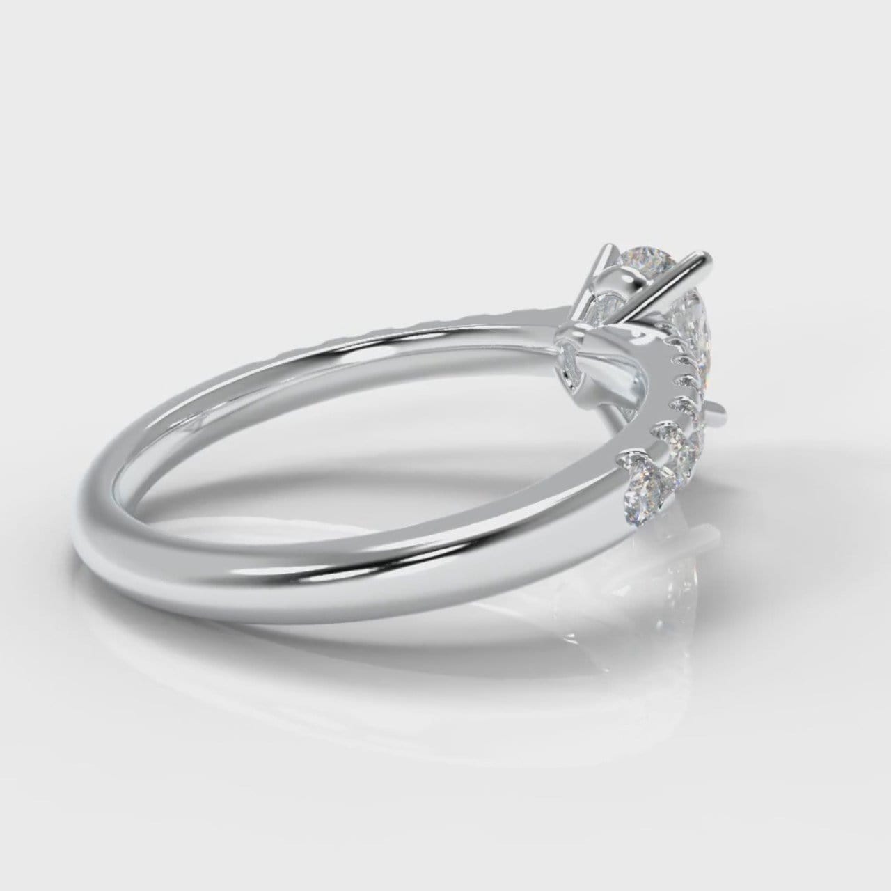 Micropavé Pear Diamond Engagement Ring