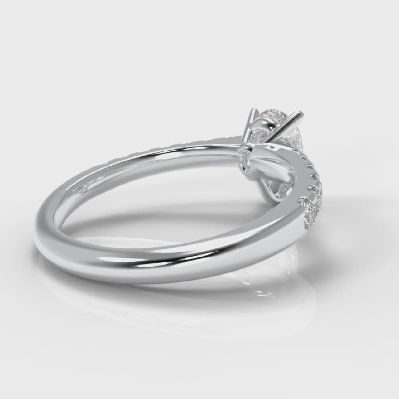 Micropavé Pear Diamond Engagement Ring