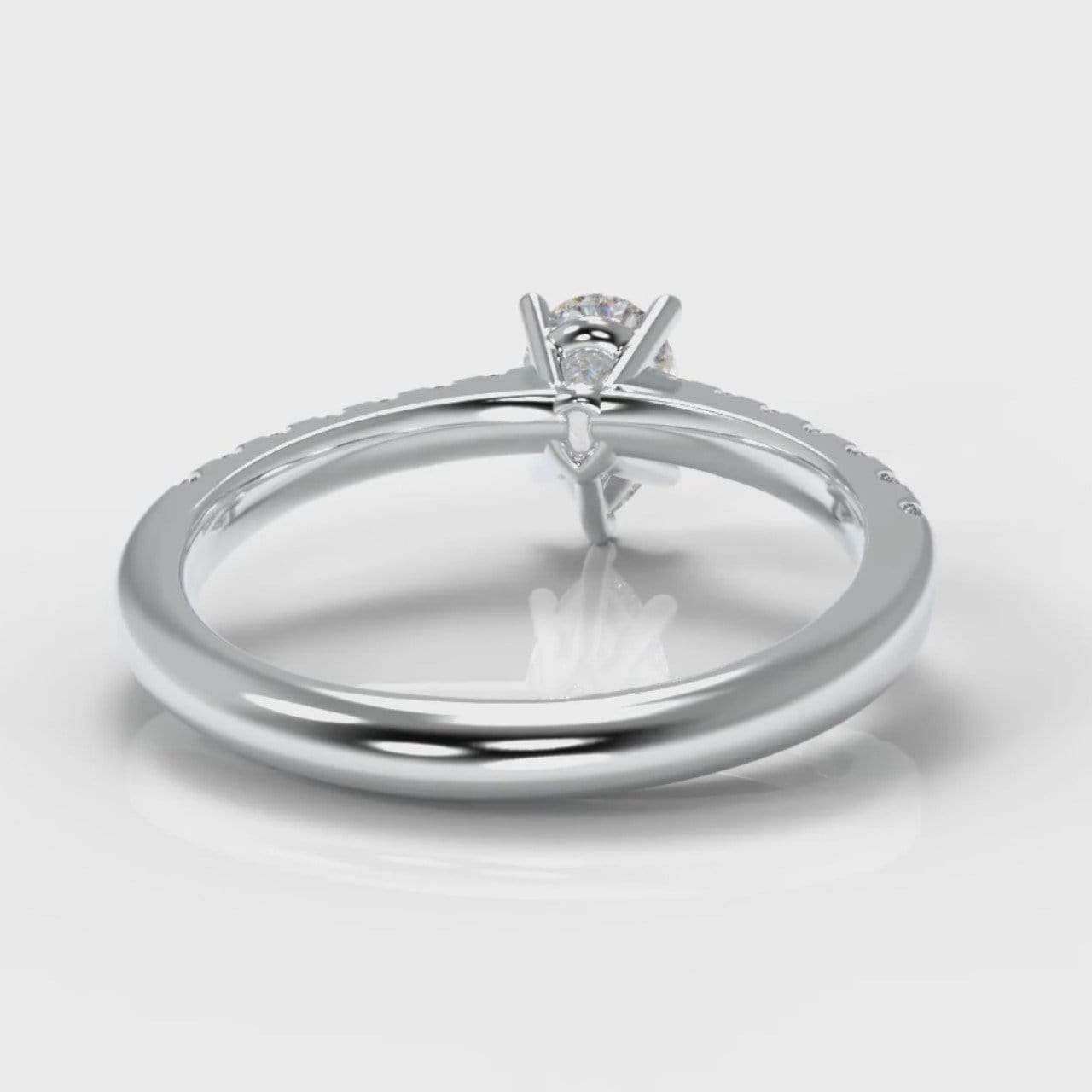 Micropavé Pear Diamond Engagement Ring