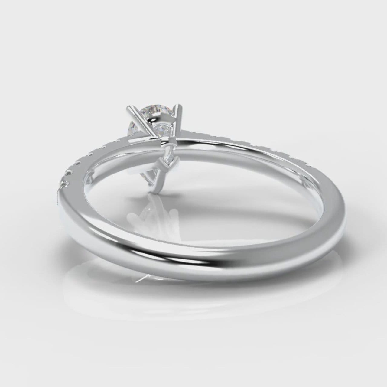 Micropavé Pear Diamond Engagement Ring