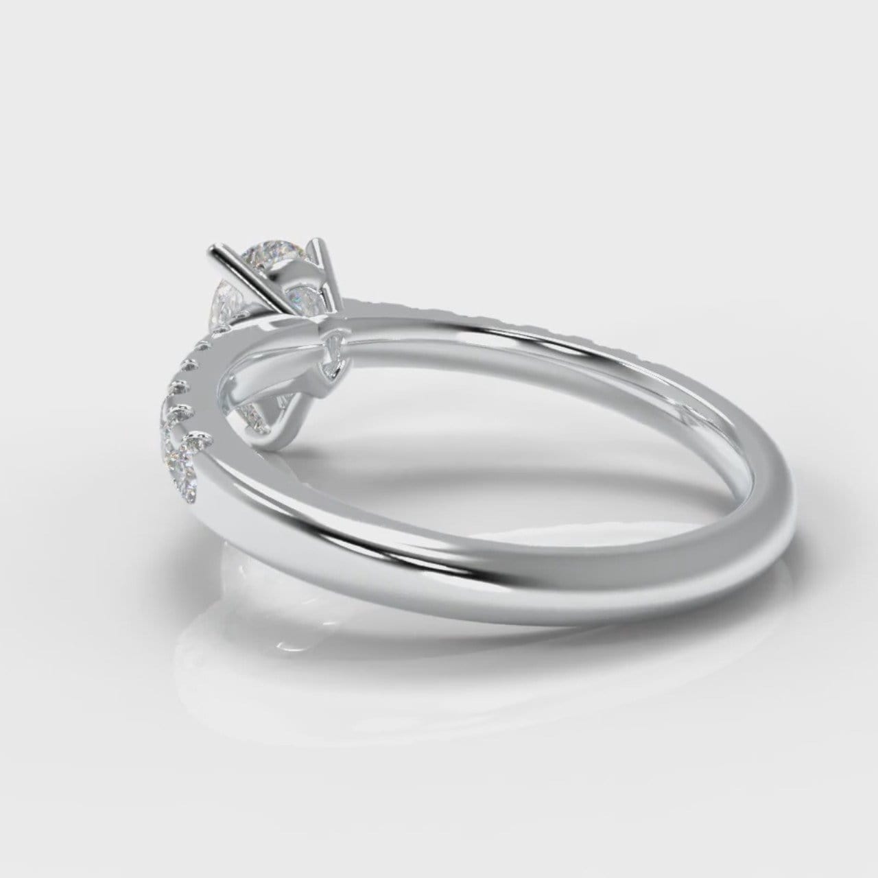 Micropavé Pear Diamond Engagement Ring