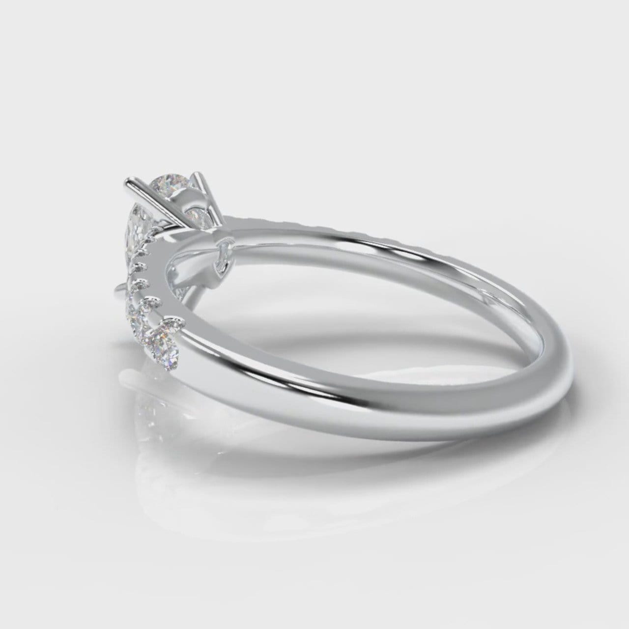 Micropavé Pear Diamond Engagement Ring