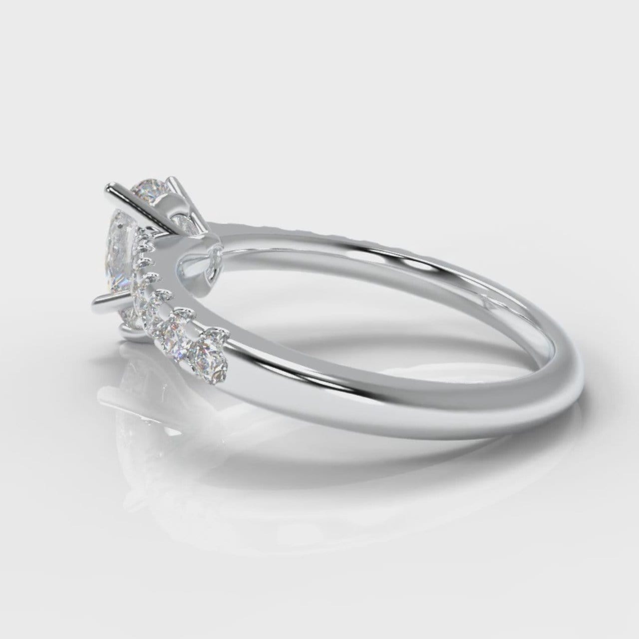 Micropavé Pear Diamond Engagement Ring