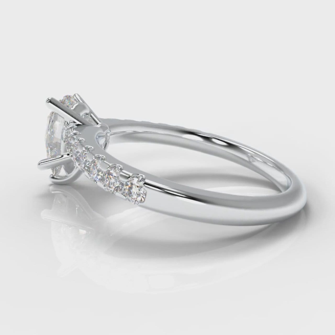 Micropavé Pear Diamond Engagement Ring