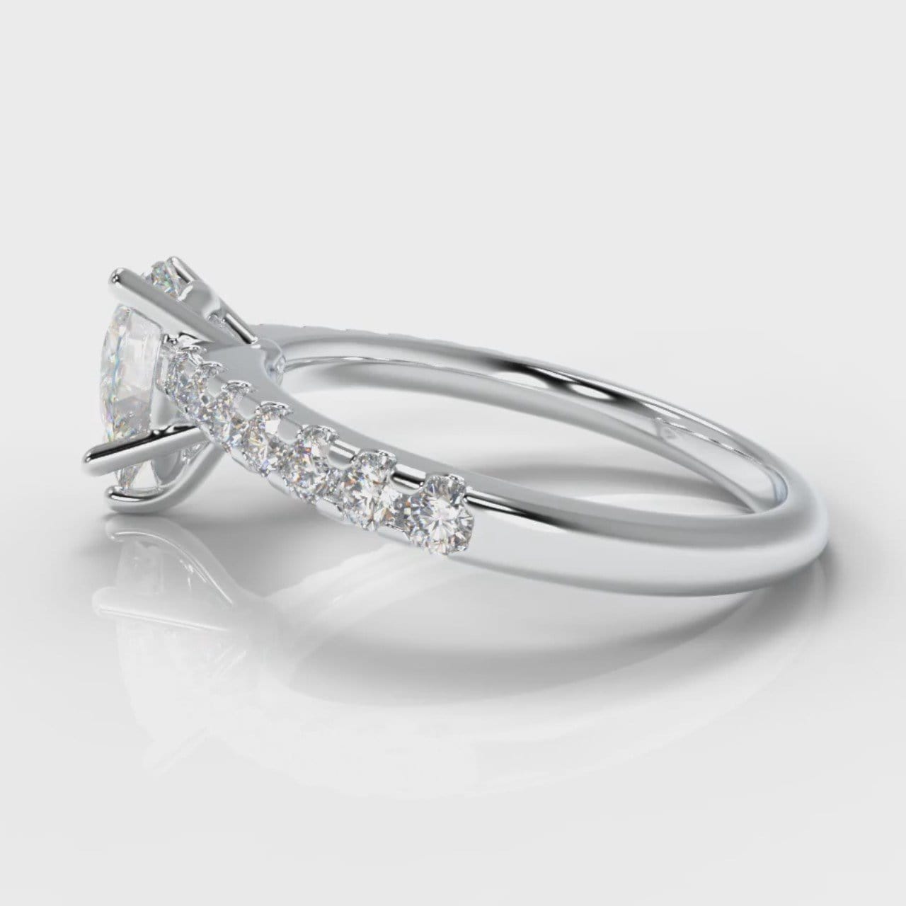 Micropavé Pear Diamond Engagement Ring