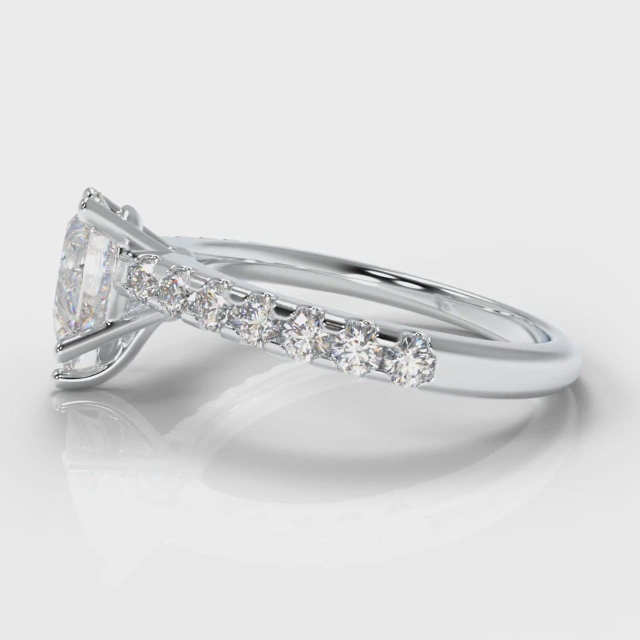 Micropavé Pear Diamond Engagement Ring