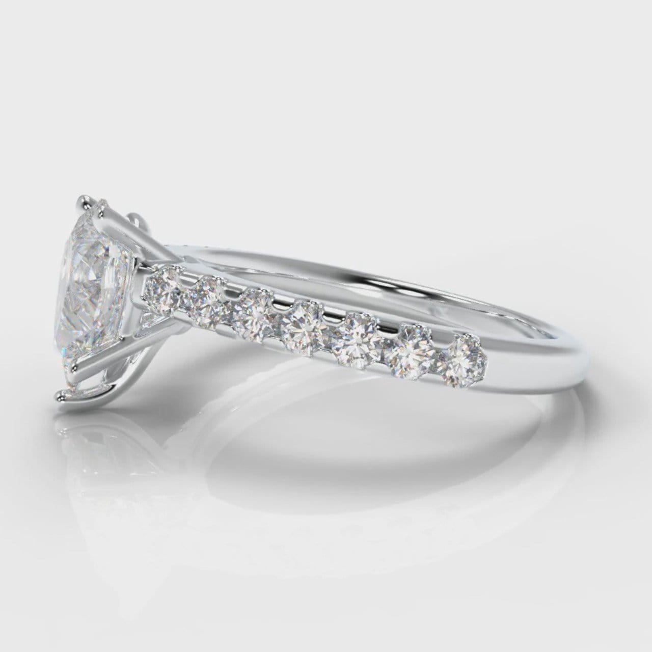 Micropavé Pear Diamond Engagement Ring