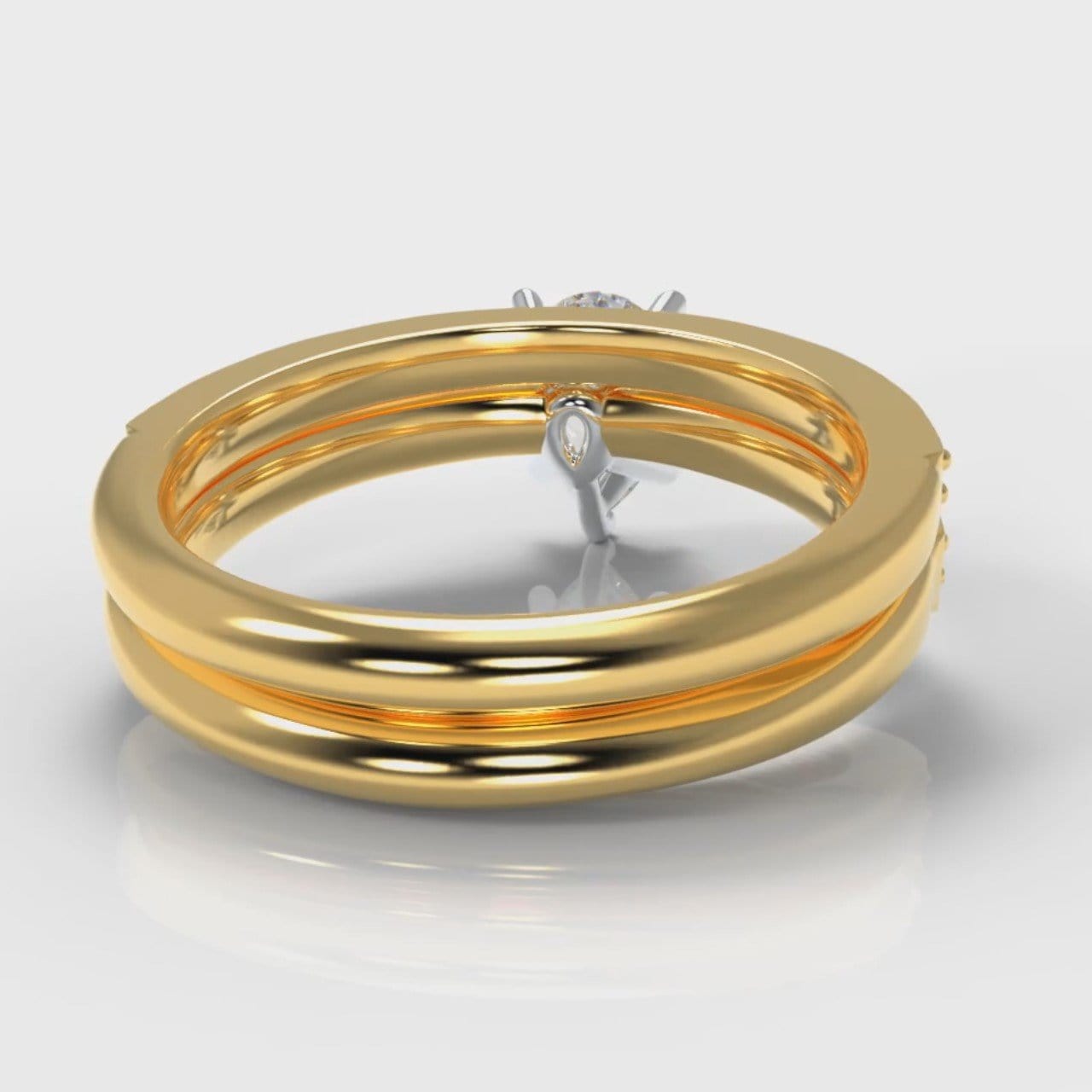 Pavé Pear Diamond Bridal Set - Yellow Gold