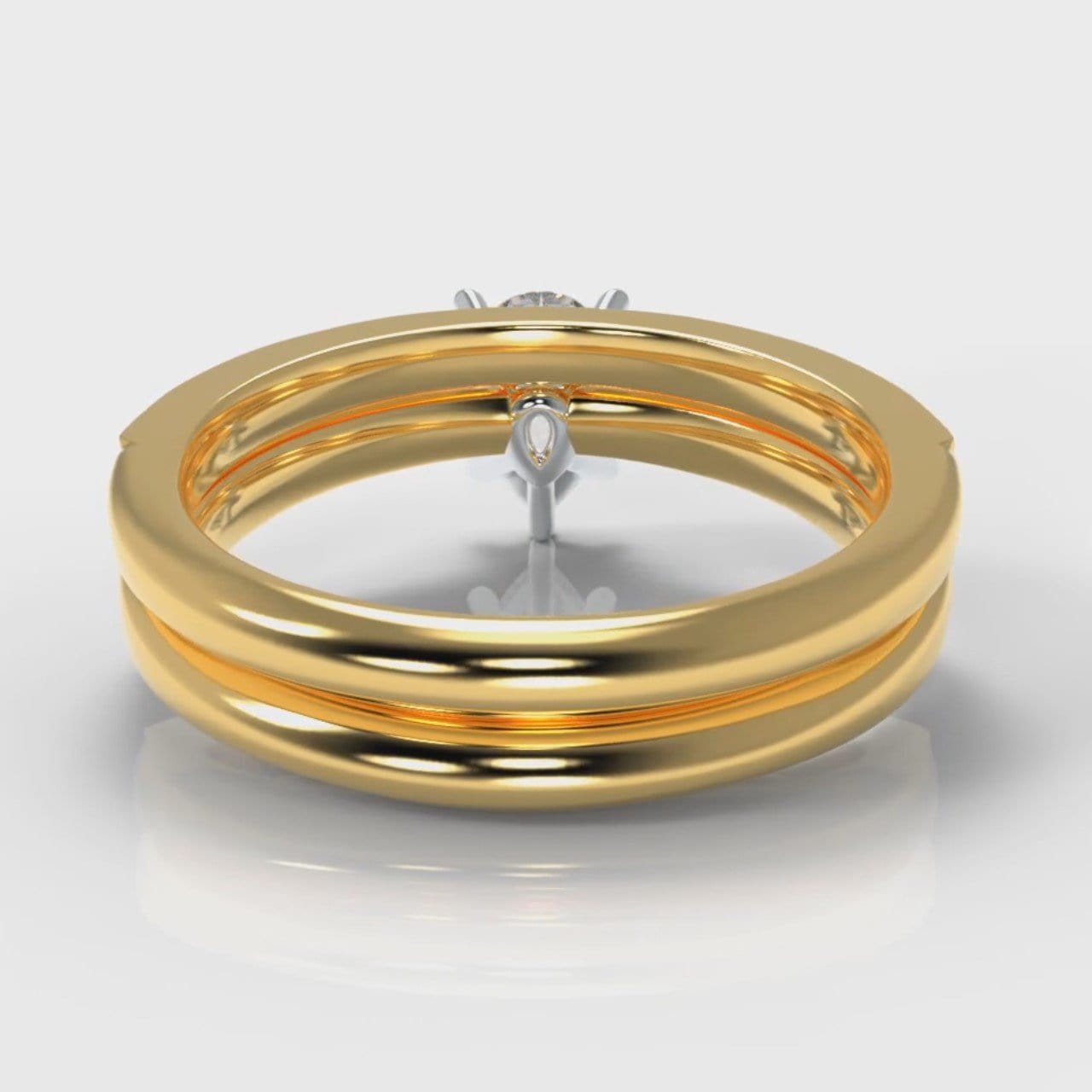 Pavé Pear Diamond Bridal Set - Yellow Gold