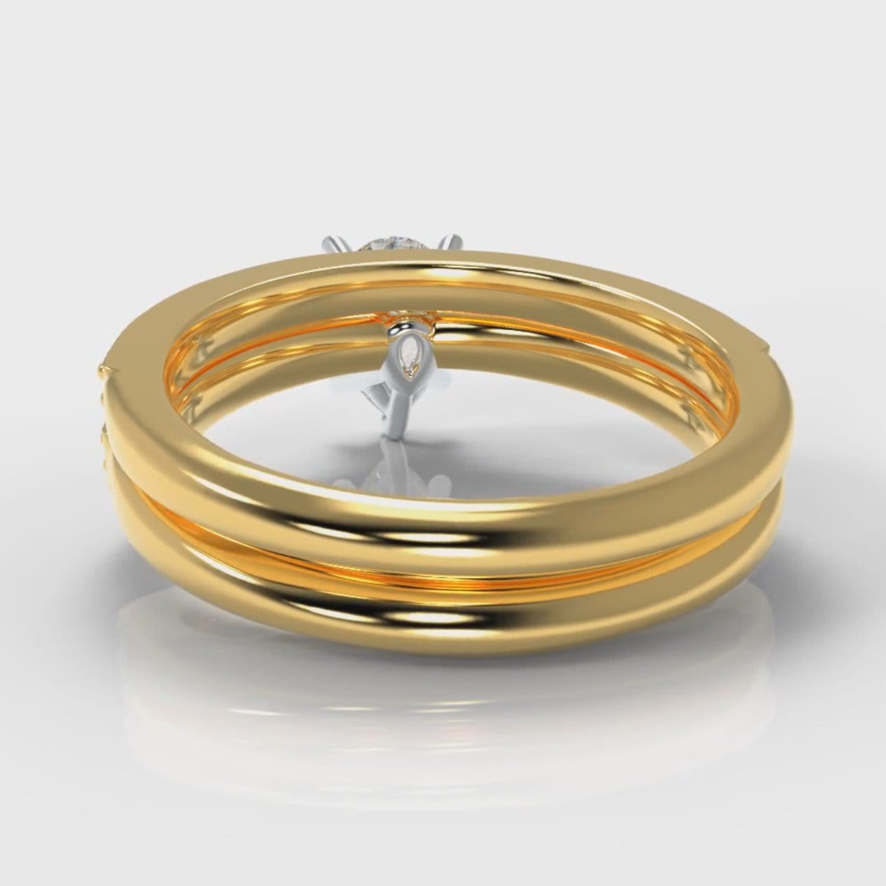 Pavé Pear Diamond Bridal Set - Yellow Gold