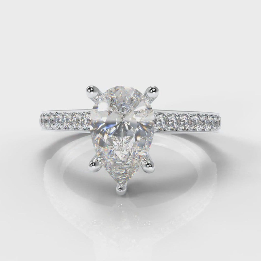 Pavé Pear Diamond Engagement Ring