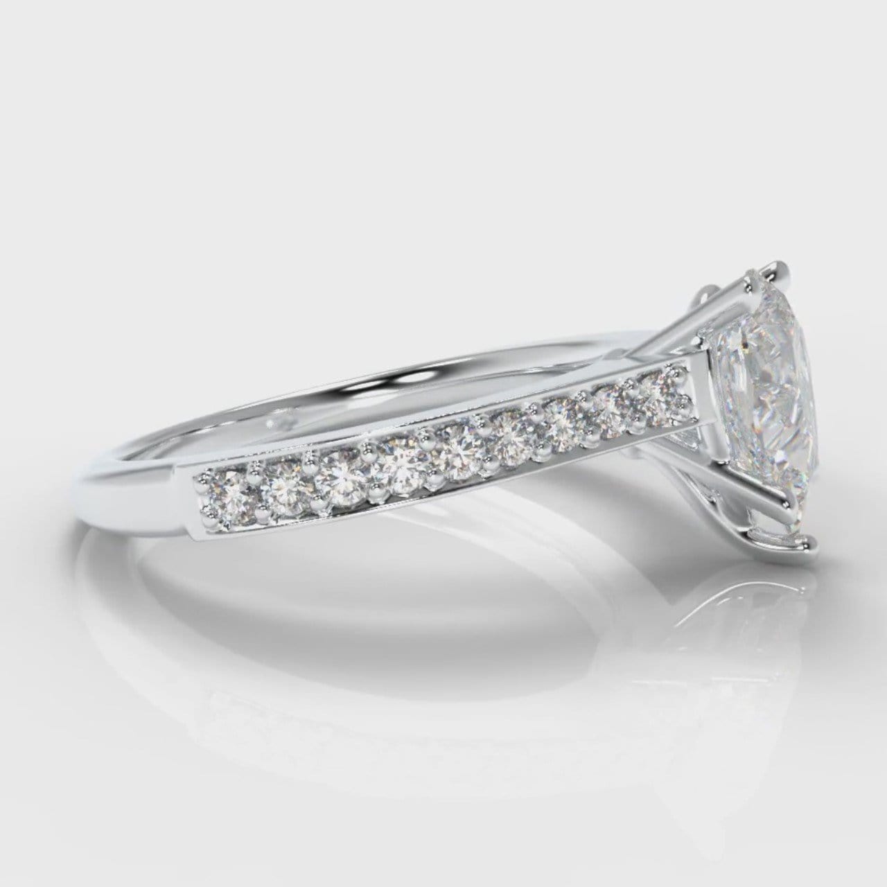 Pavé Pear Diamond Engagement Ring