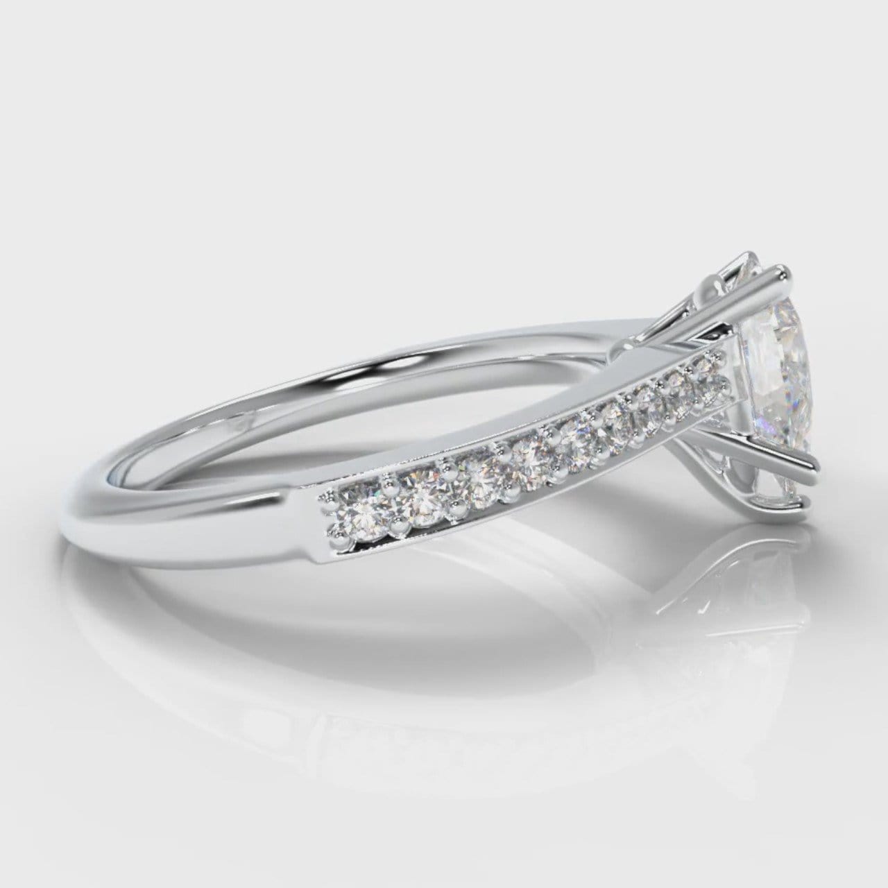 Pavé Pear Diamond Engagement Ring
