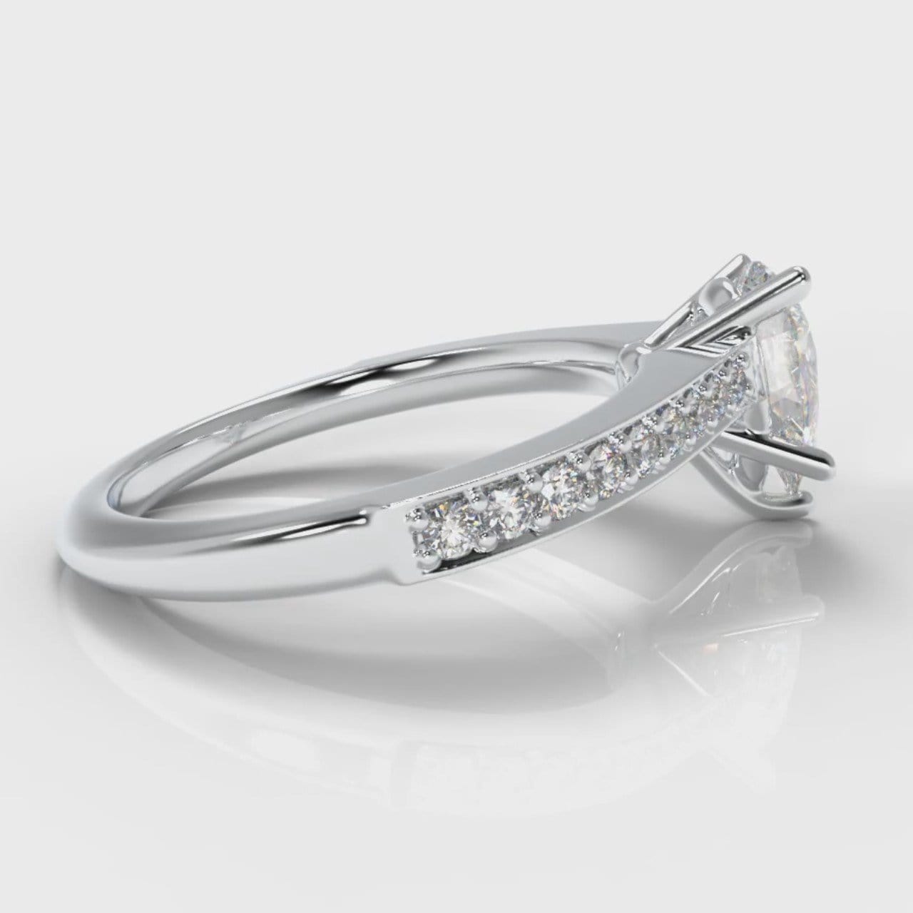 Pavé Pear Diamond Engagement Ring