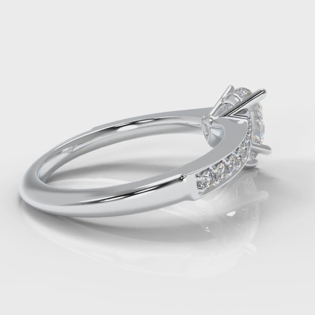 Pavé Pear Diamond Engagement Ring