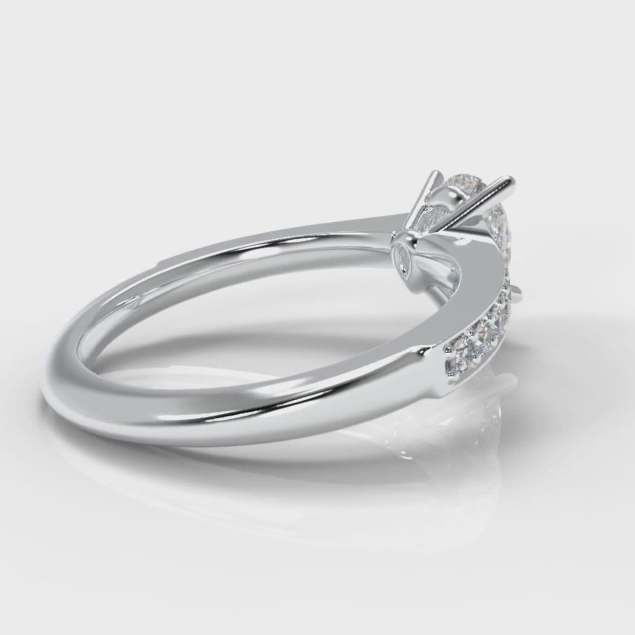 Pavé Pear Diamond Engagement Ring