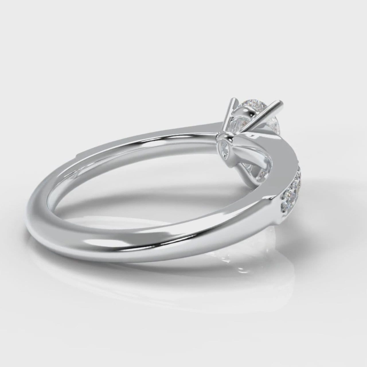 Pavé Pear Diamond Engagement Ring