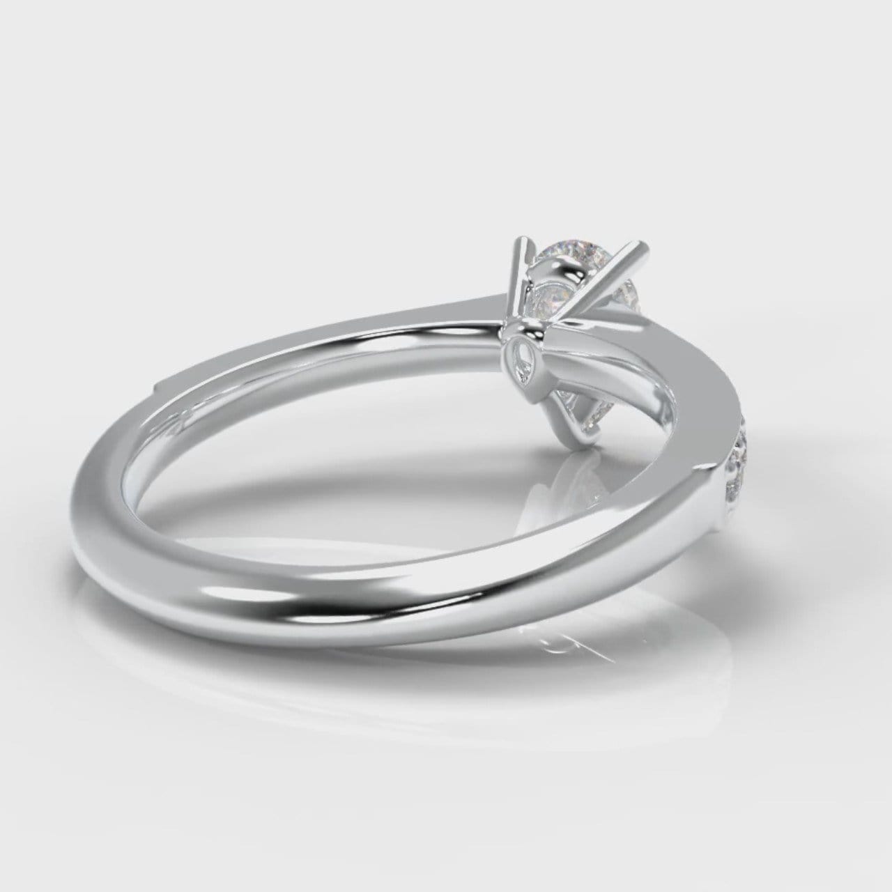 Pavé Pear Diamond Engagement Ring