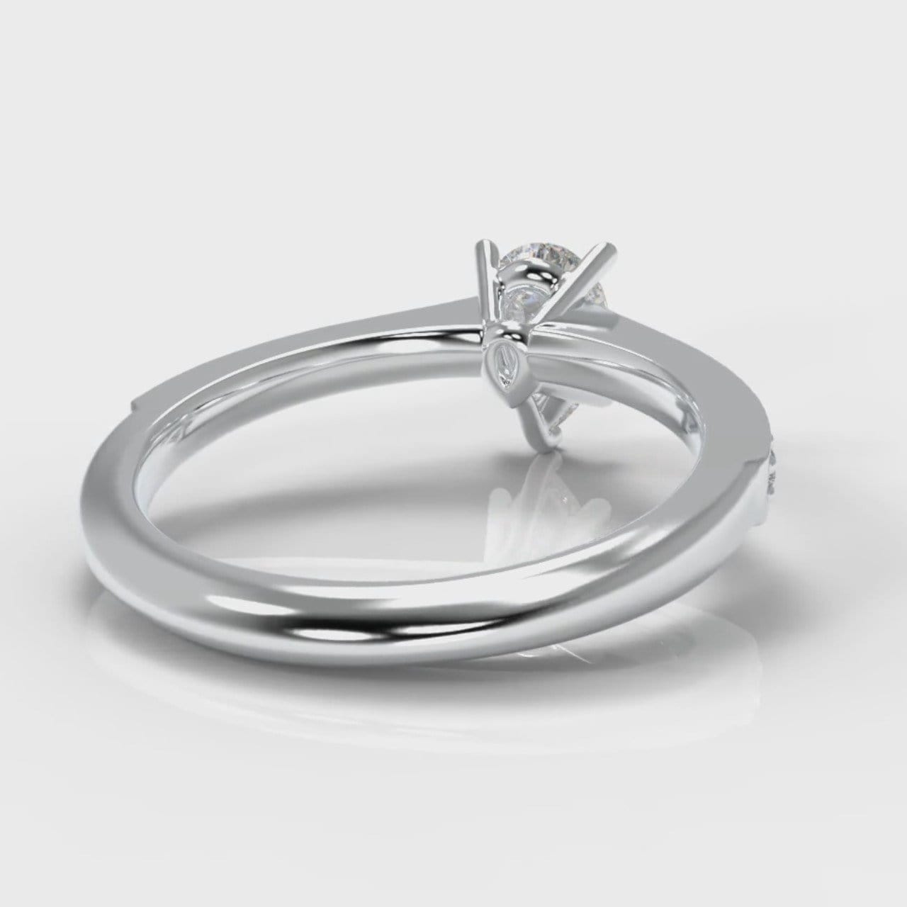 Pavé Pear Diamond Engagement Ring