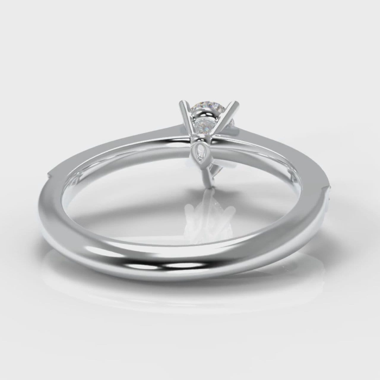 Pavé Pear Diamond Engagement Ring