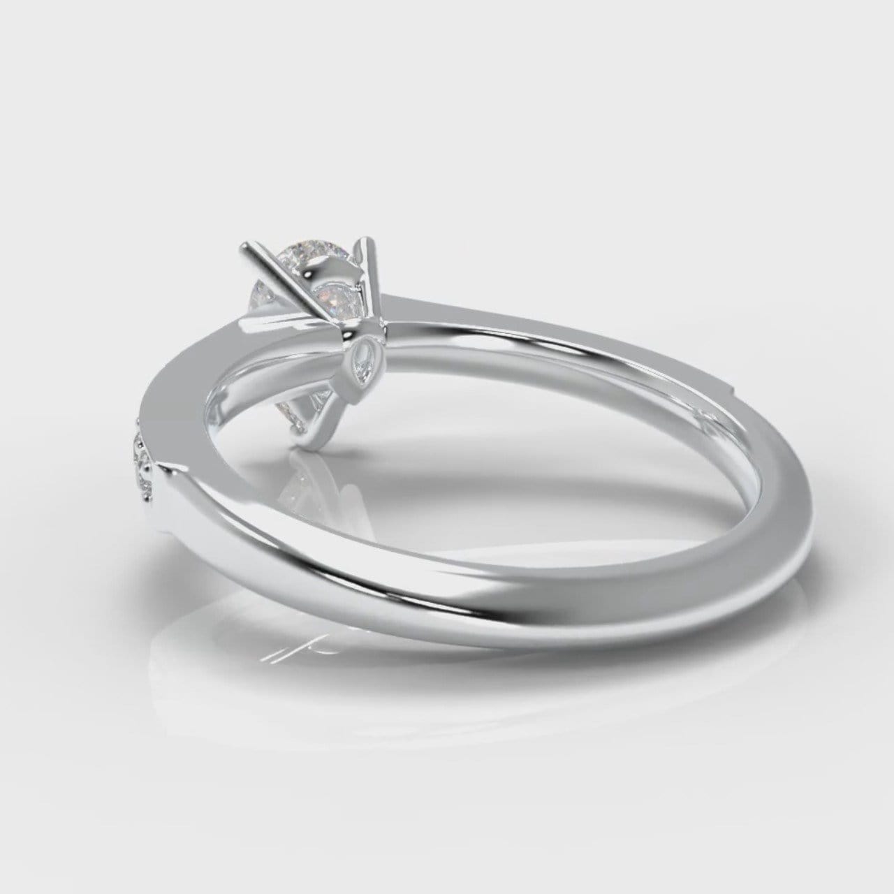 Pavé Pear Diamond Engagement Ring