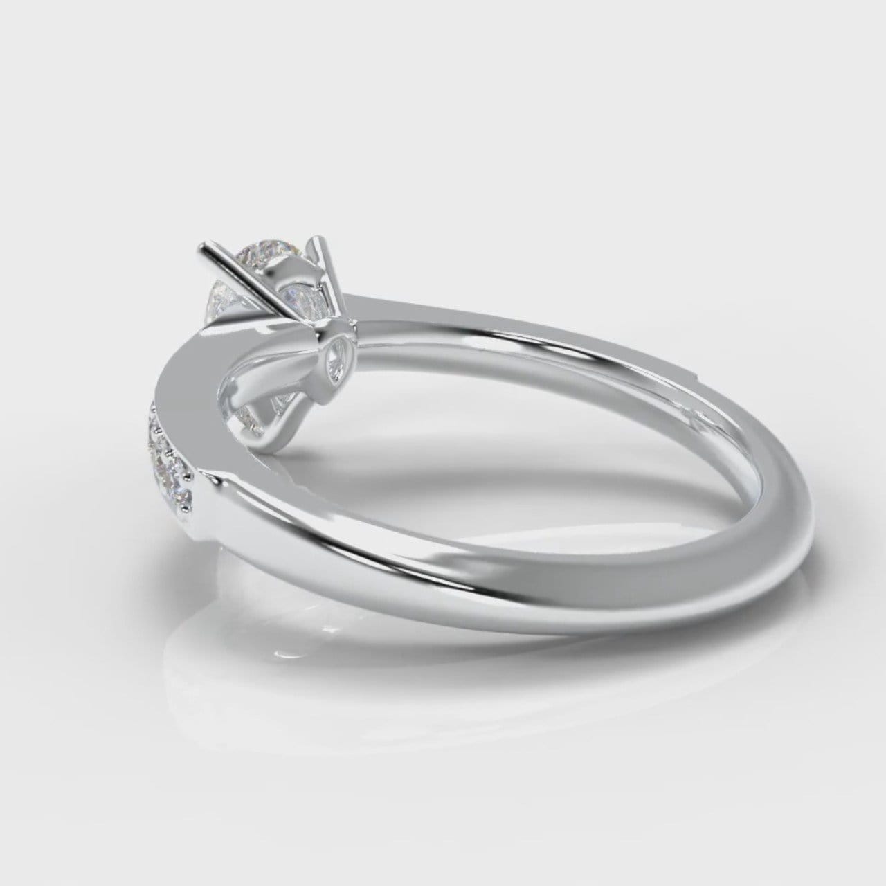 Pavé Pear Diamond Engagement Ring