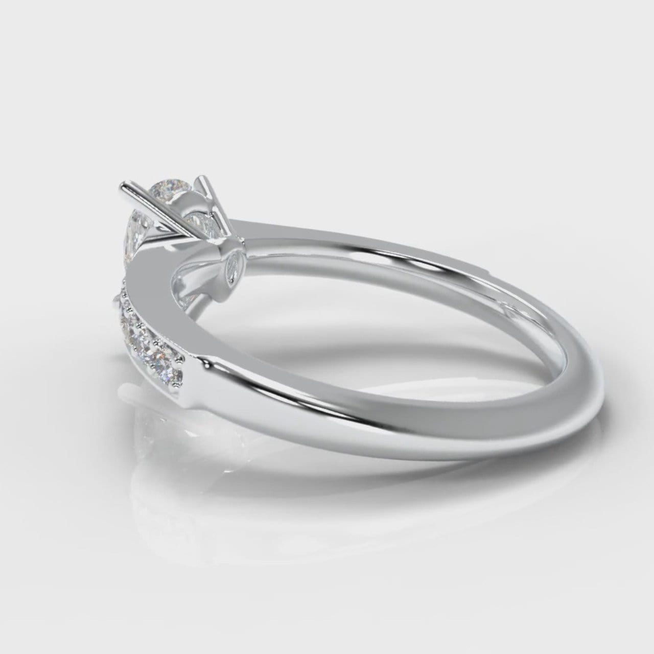 Pavé Pear Diamond Engagement Ring