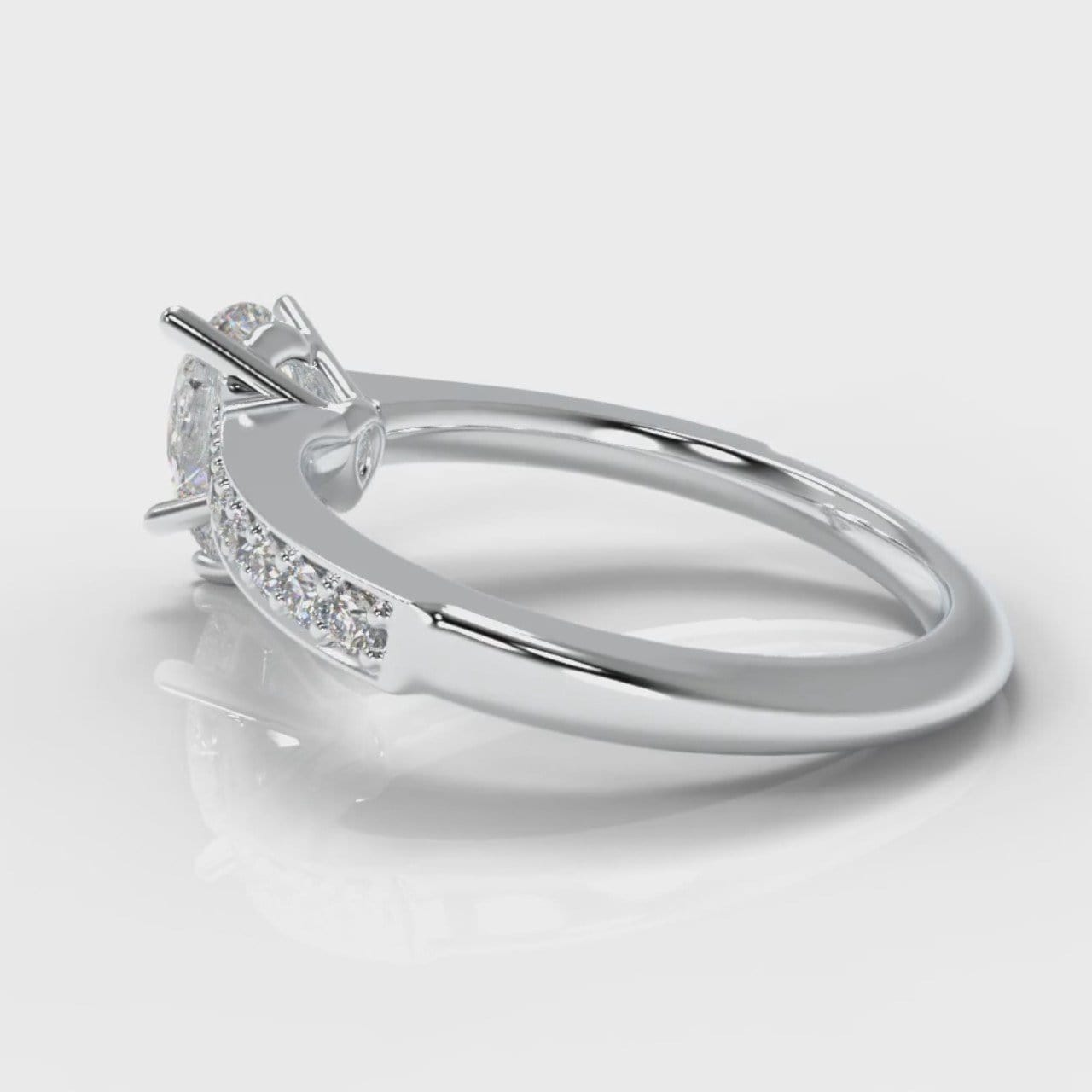 Pavé Pear Diamond Engagement Ring