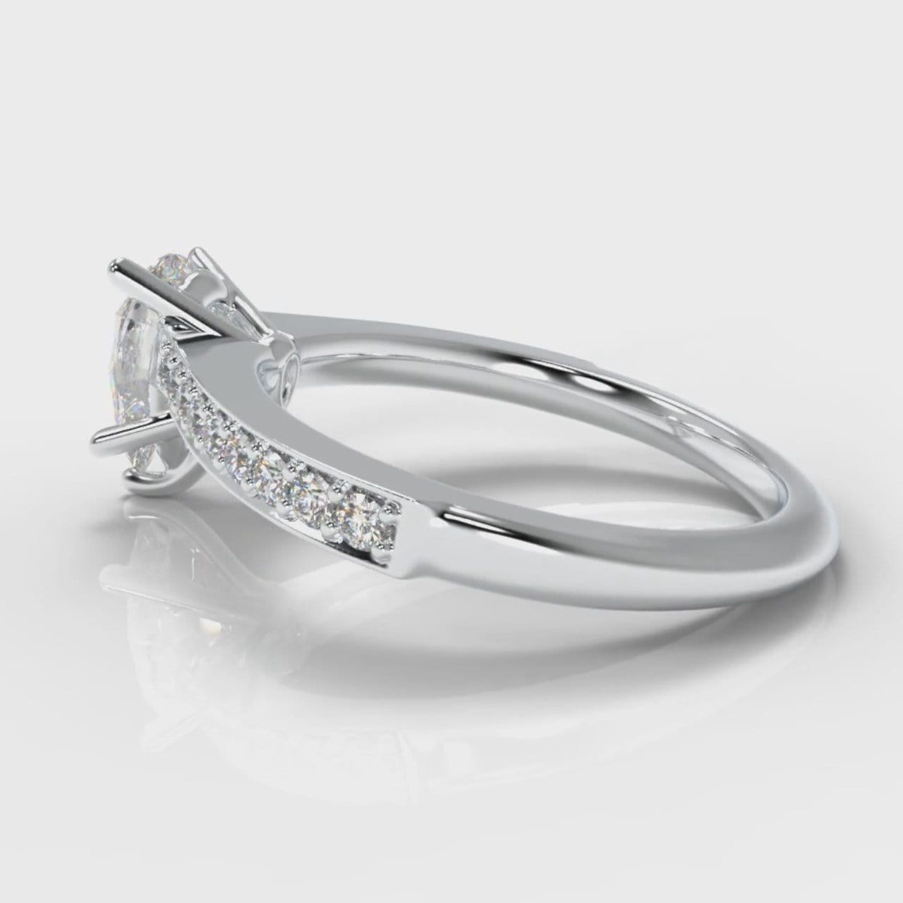 Pavé Pear Diamond Engagement Ring