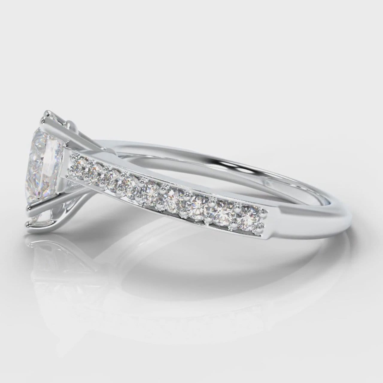 Pavé Pear Diamond Engagement Ring