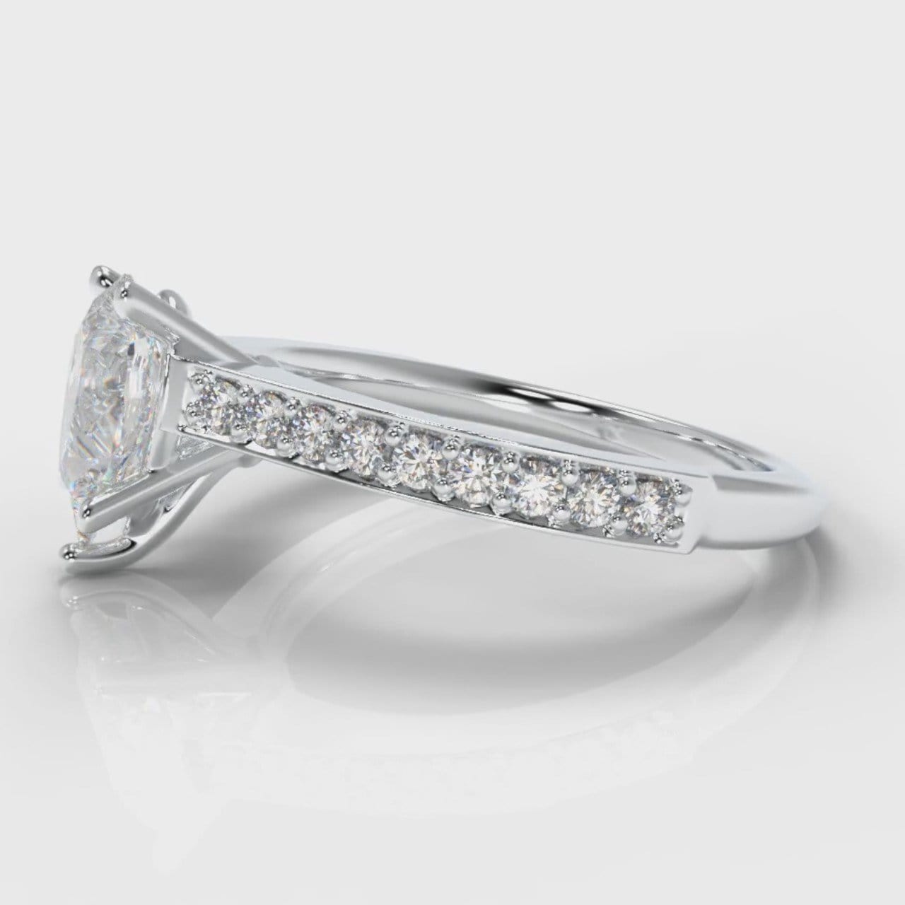 Pavé Pear Diamond Engagement Ring