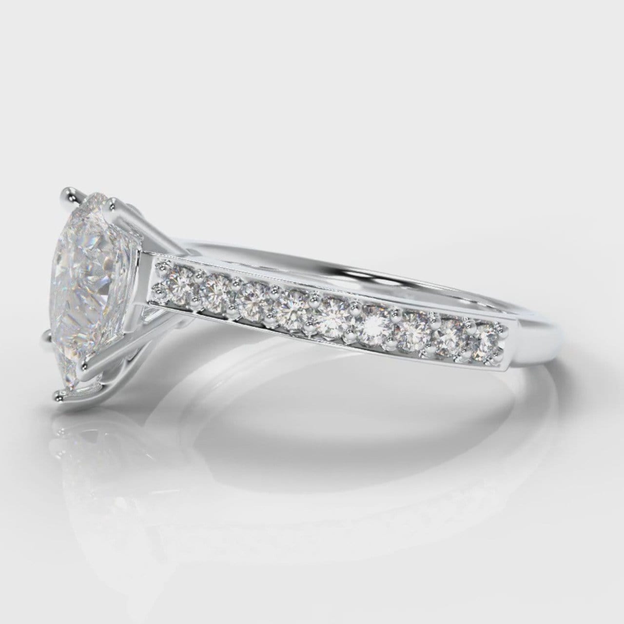 Pavé Pear Diamond Engagement Ring