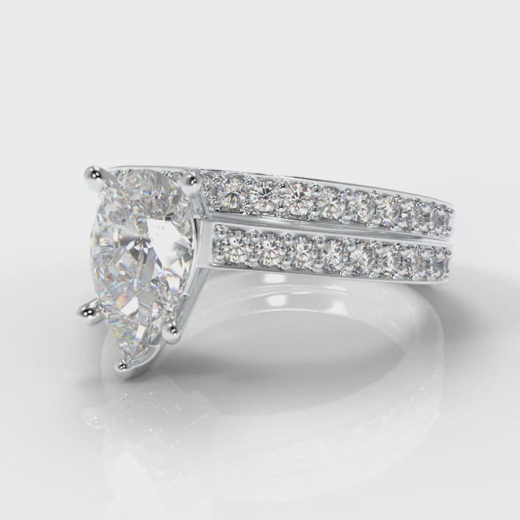 Pavé Pear Diamond Bridal Set