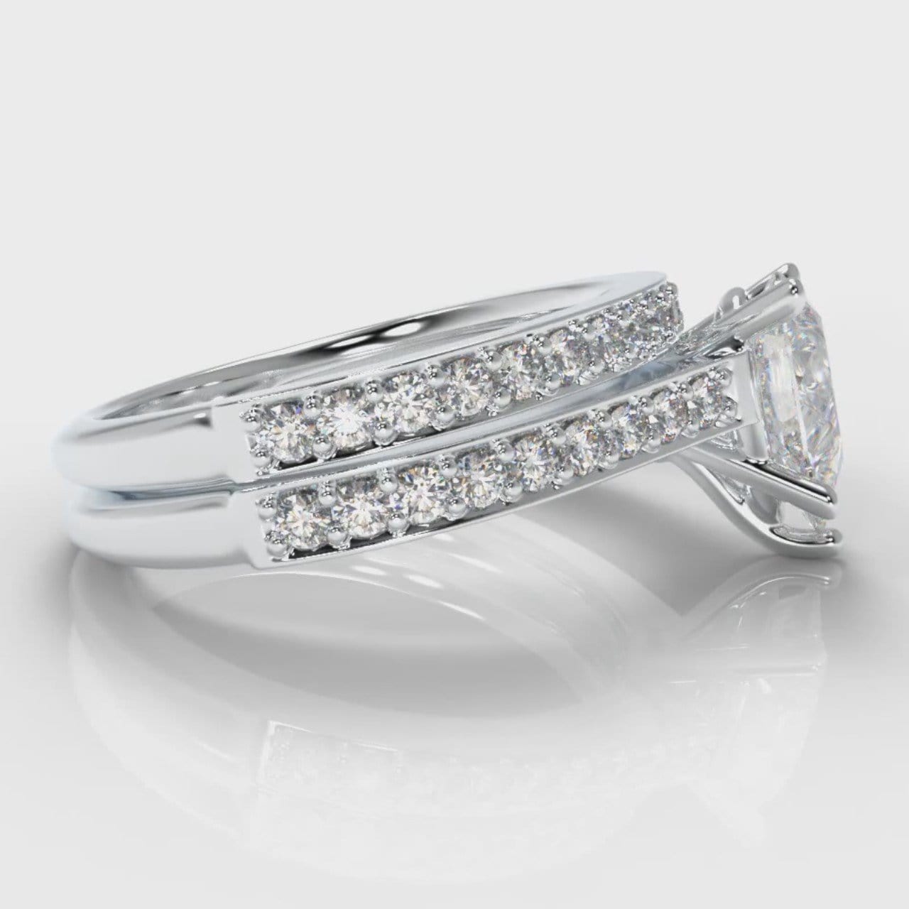 Pavé Pear Diamond Bridal Set