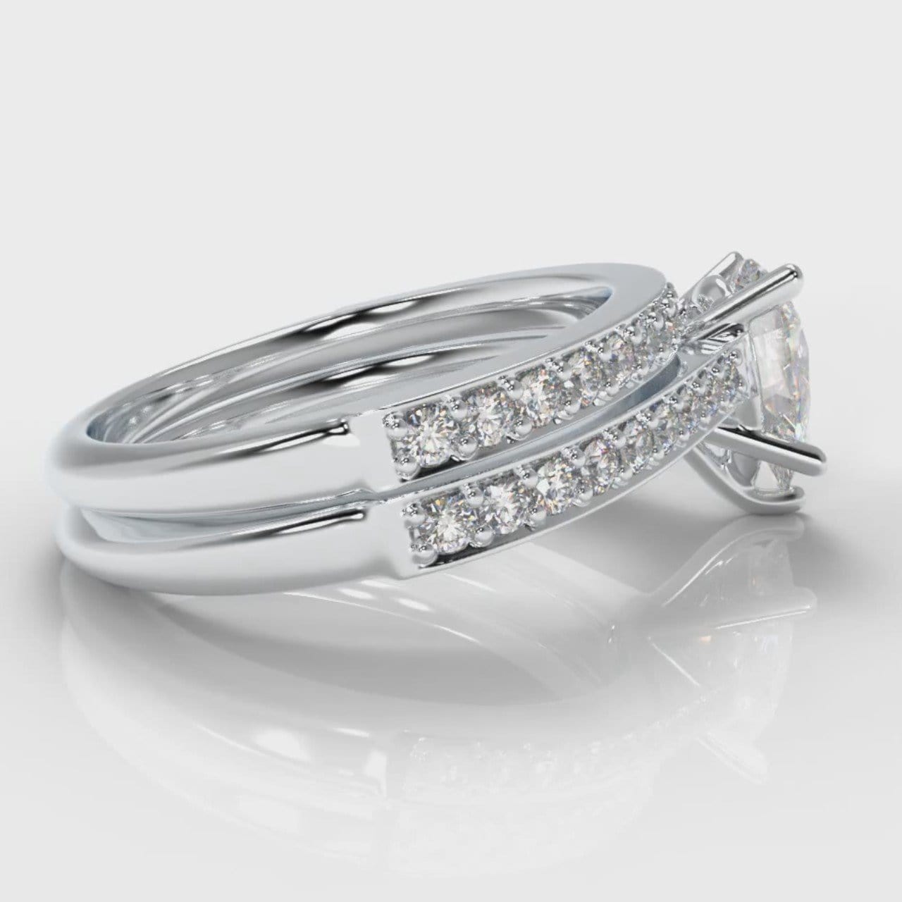 Pavé Pear Diamond Bridal Set