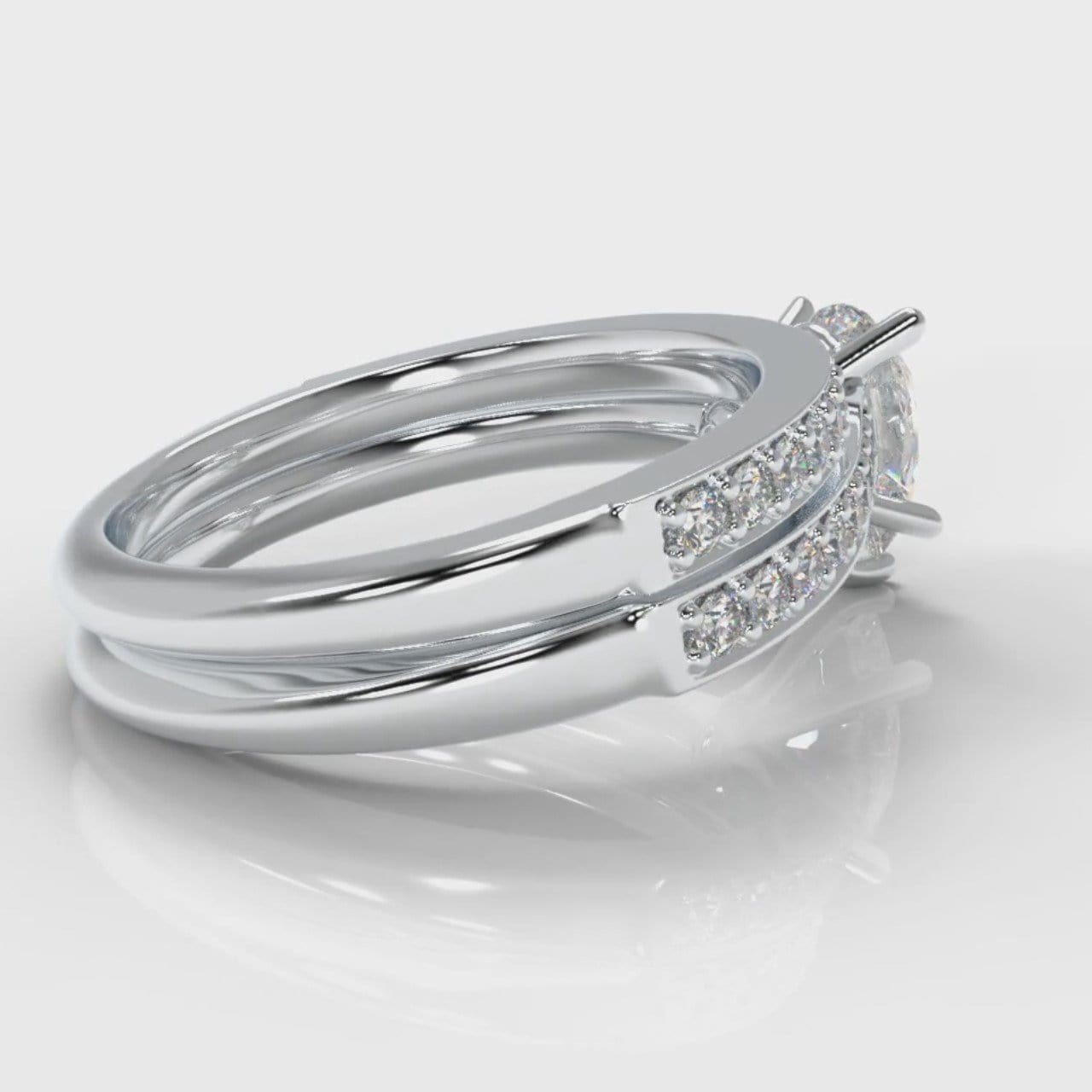 Pavé Pear Diamond Bridal Set