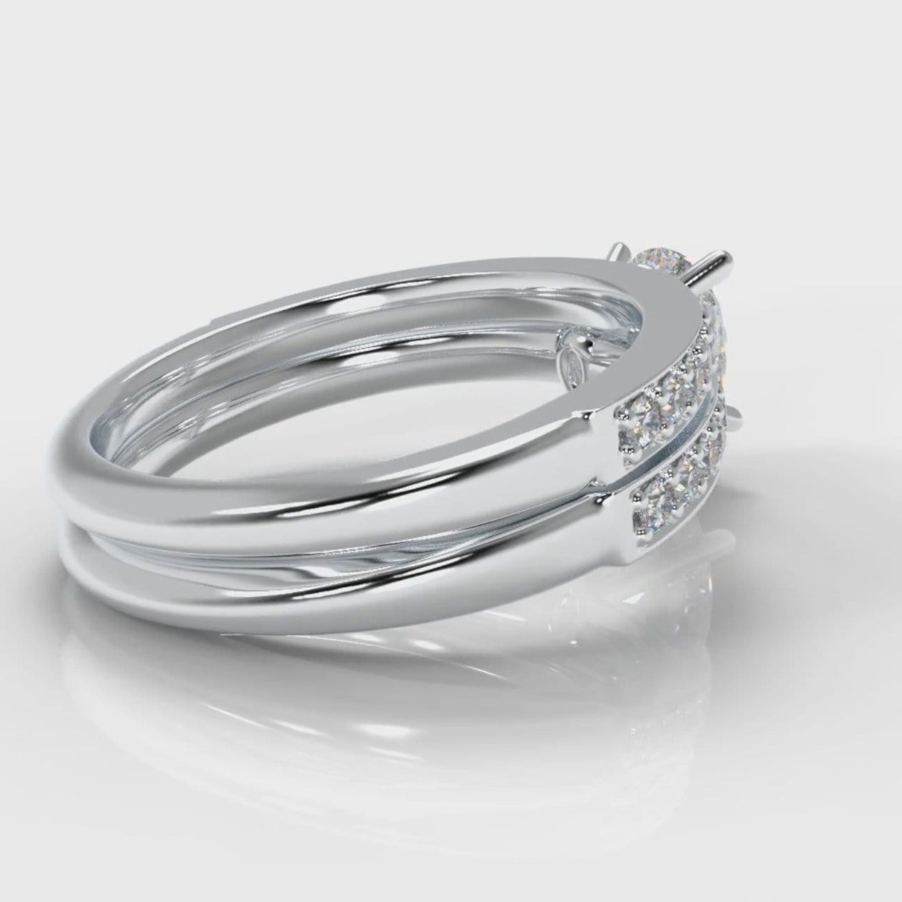 Pavé Pear Diamond Bridal Set