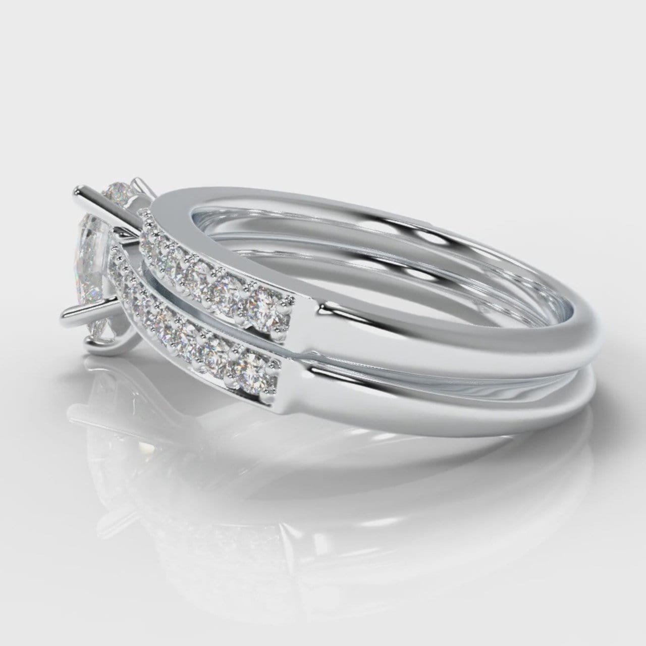 Pavé Pear Diamond Bridal Set