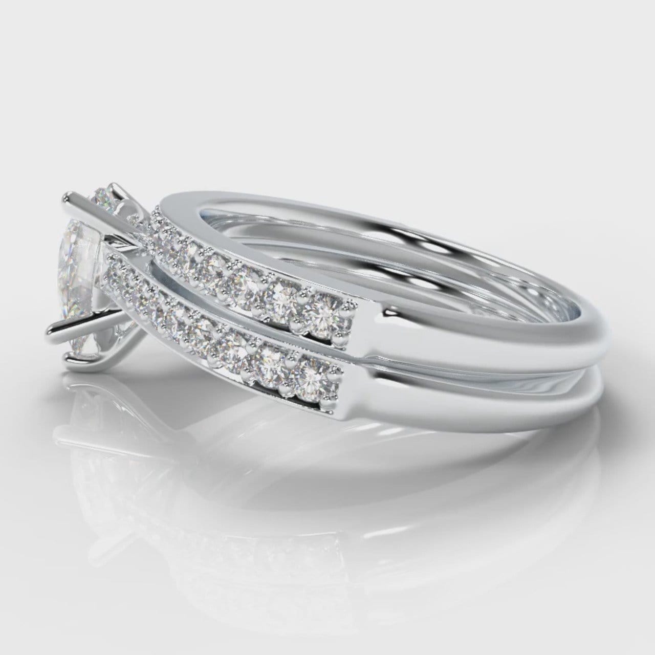 Pavé Pear Diamond Bridal Set