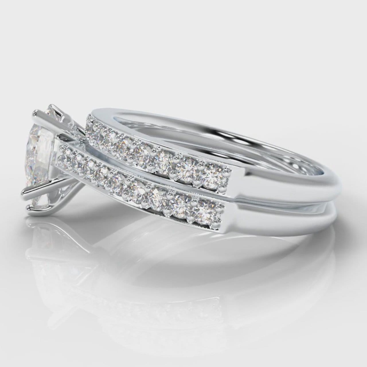 Pavé Pear Diamond Bridal Set