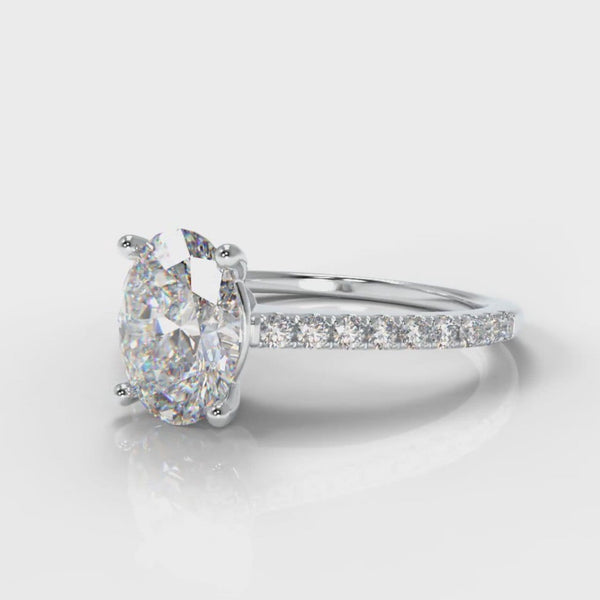 Micro pave oval outlet engagement ring