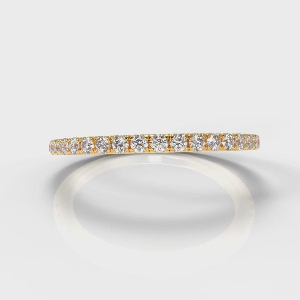 Petite Micropavé Diamond Wedding Ring - Yellow Gold