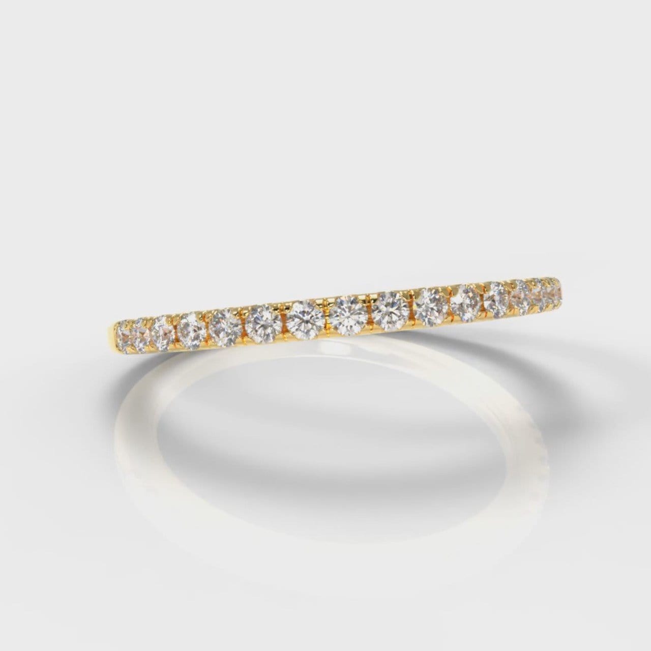 Petite Micropavé Diamond Wedding Ring - Yellow Gold