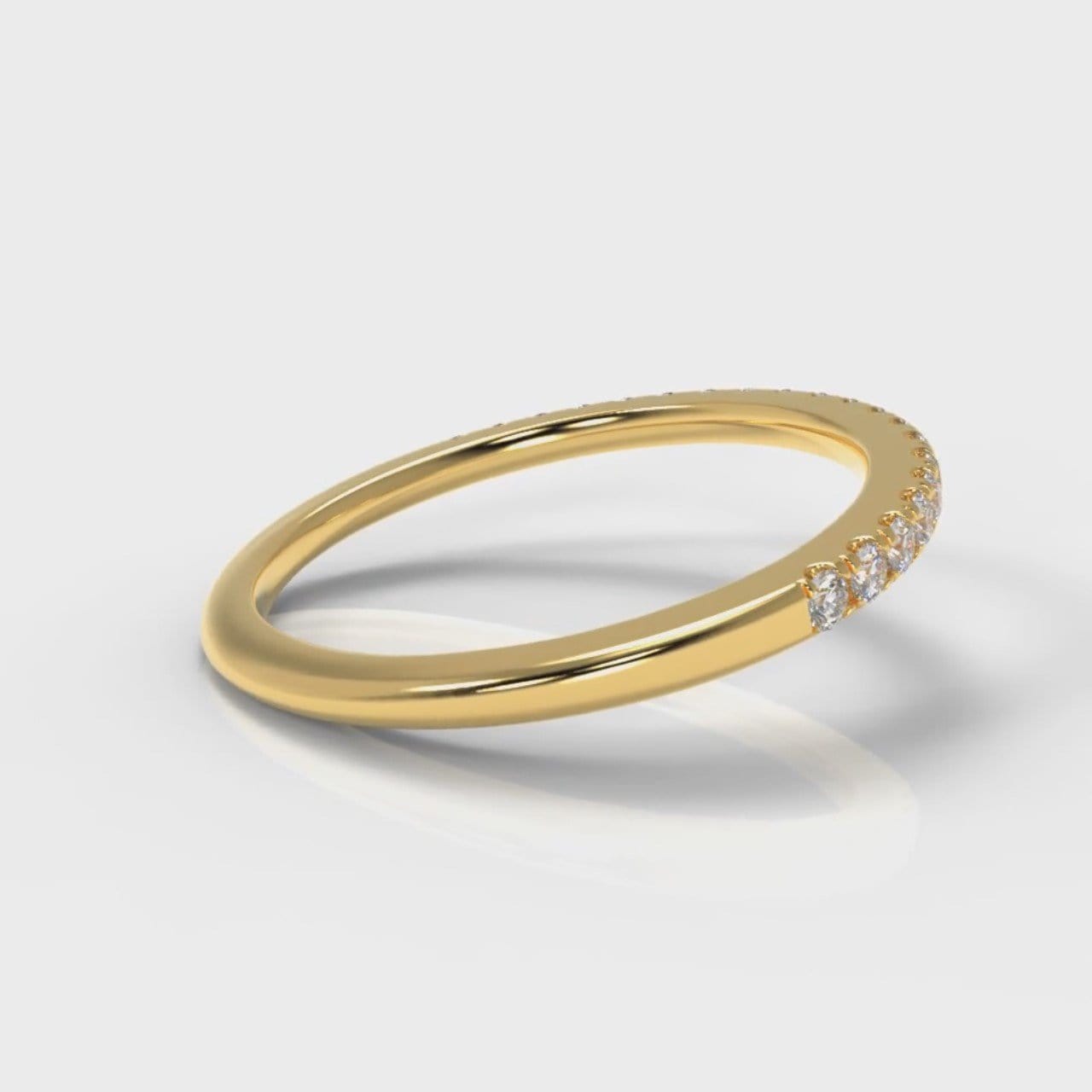 Petite Micropavé Diamond Wedding Ring - Yellow Gold