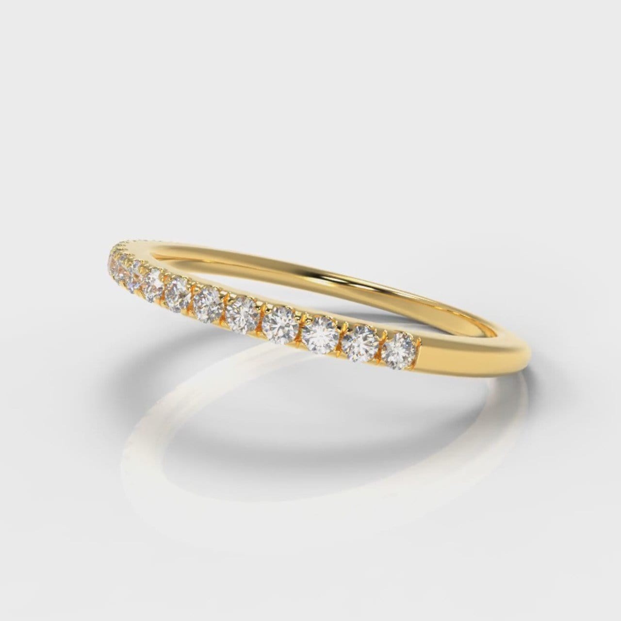 Petite Micropavé Diamond Wedding Ring - Yellow Gold