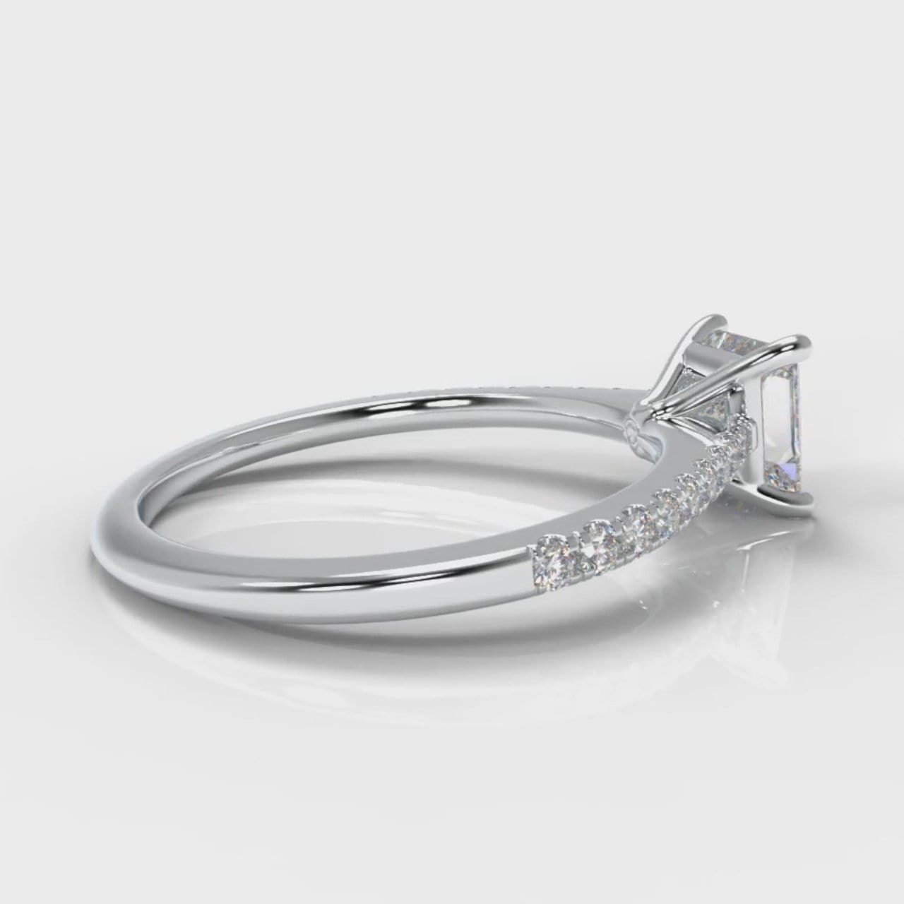 Petite Micropavé Princess Cut Diamond Engagement Ring