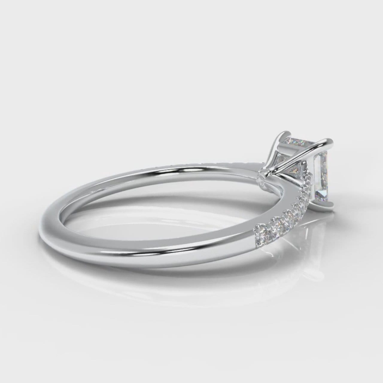 Petite Micropavé Princess Cut Diamond Engagement Ring