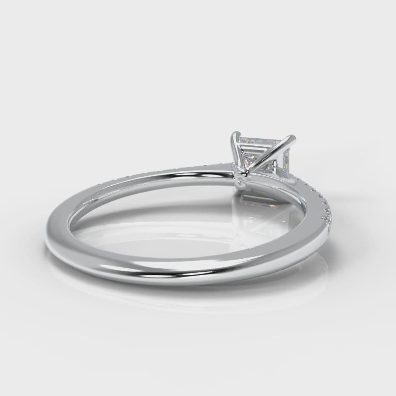 Petite Micropavé Princess Cut Diamond Engagement Ring