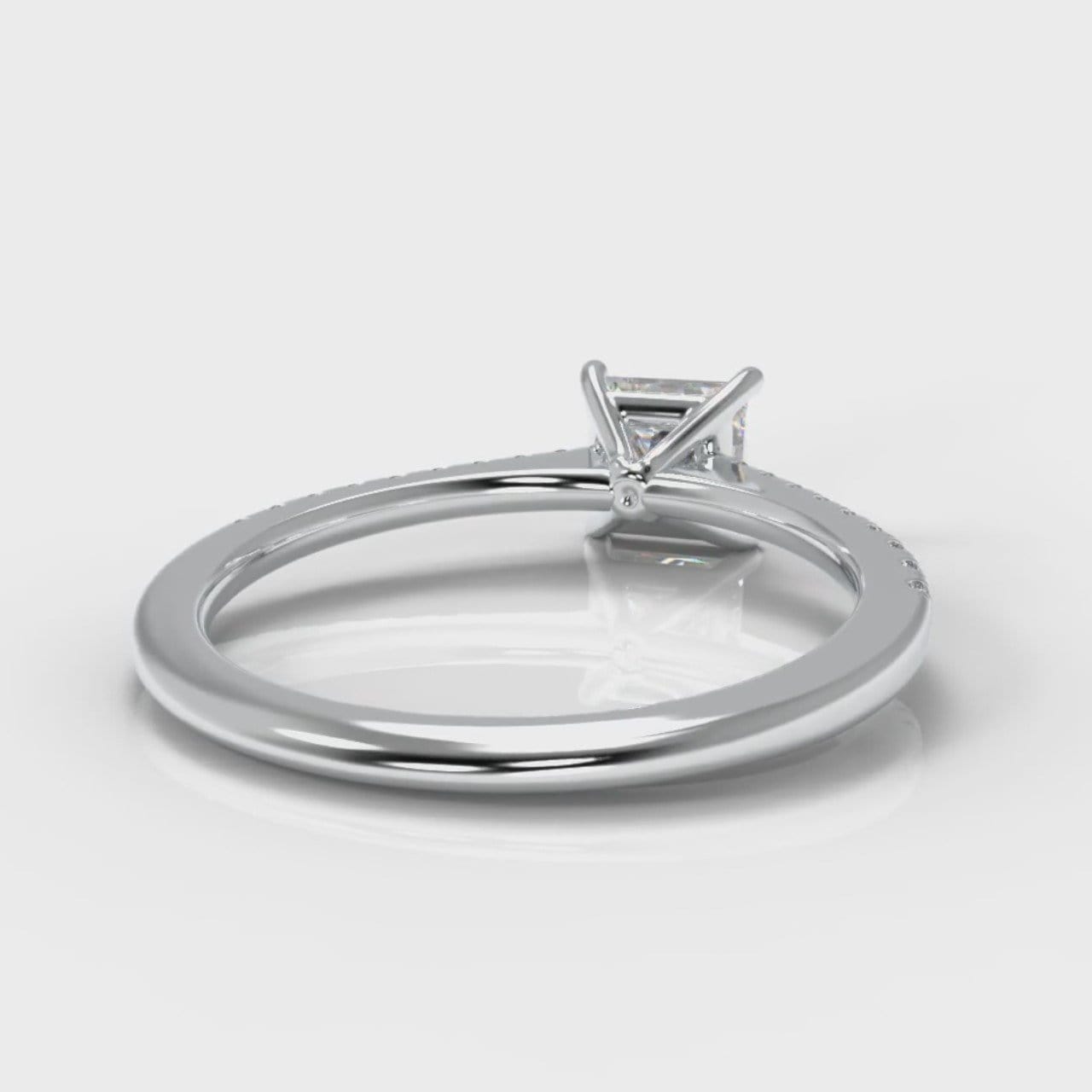 Petite Micropavé Princess Cut Diamond Engagement Ring